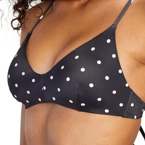 RVCA Black and white polka dot bikini top